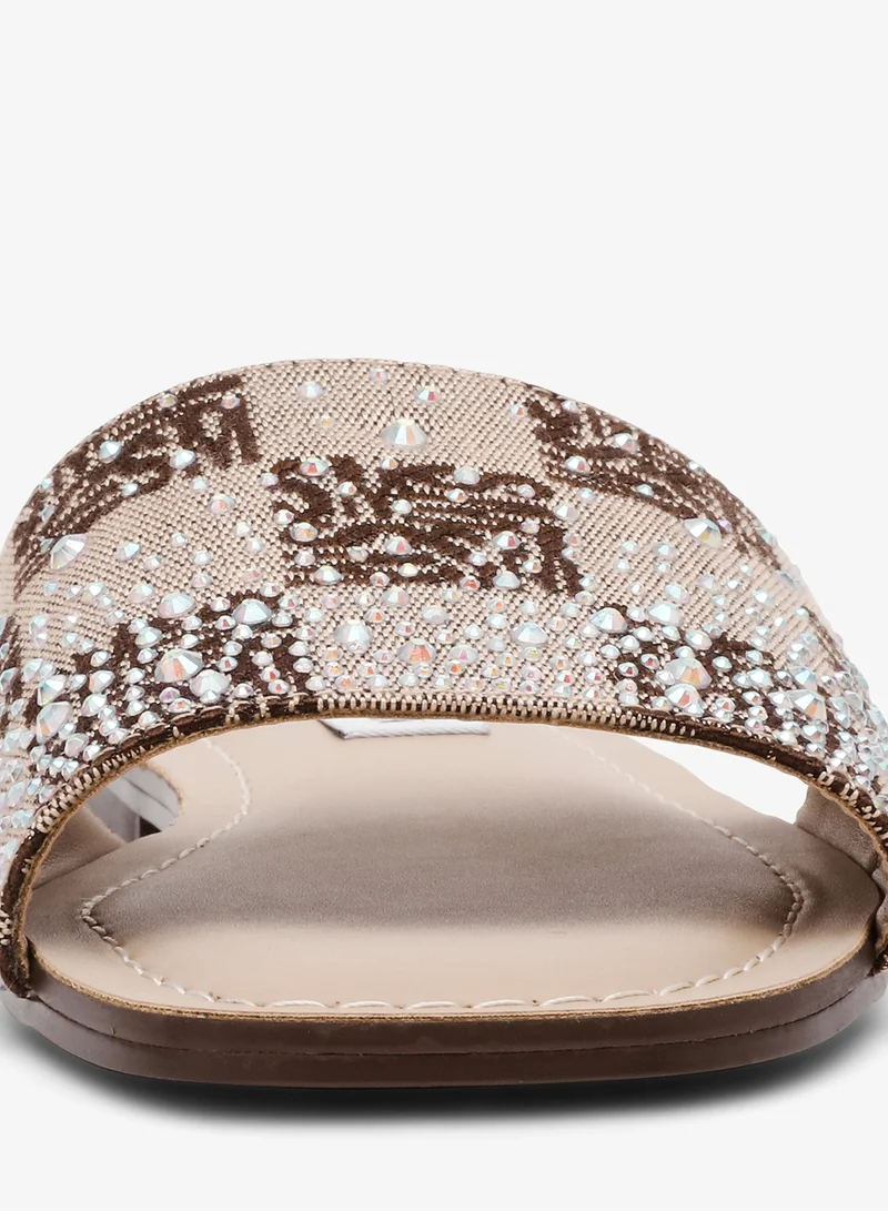 STEVE MADDEN Single strap Logo Canvas Flats